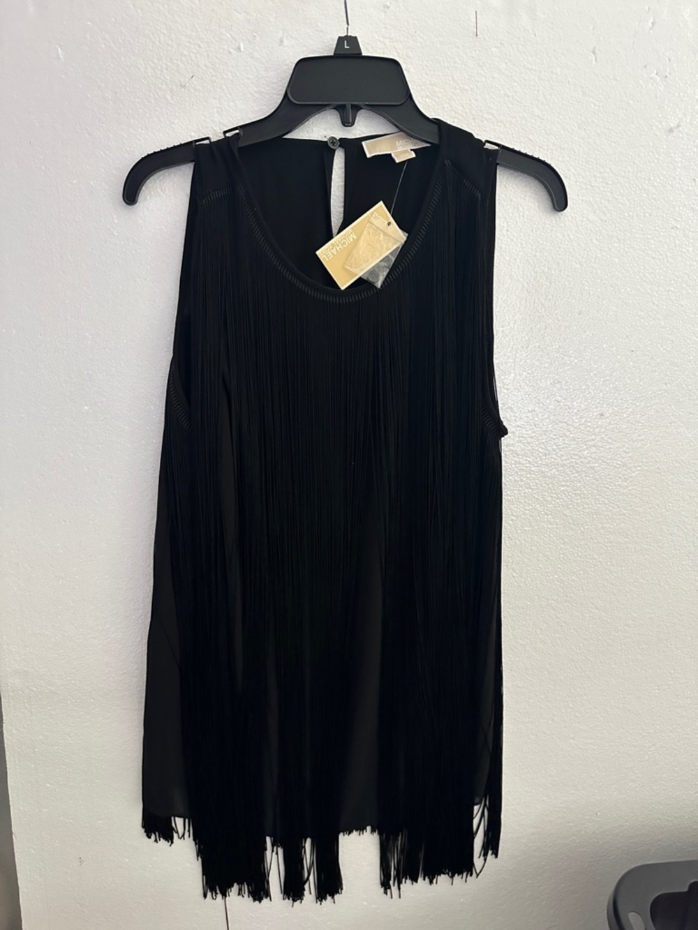 Michael Kors Black Fringe Sleeveless Dress
